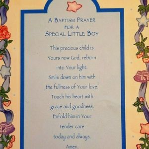 NEW in Box -  Little Boy Baptism Prayer Plaque